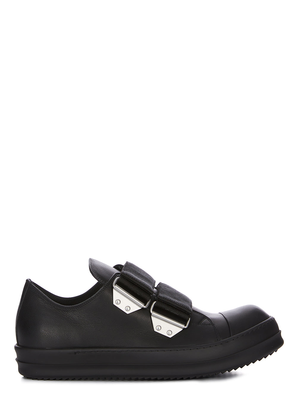 Rick Owens ブラックレザーバングル STRAP LOW SNEAKS| RICK OWENS