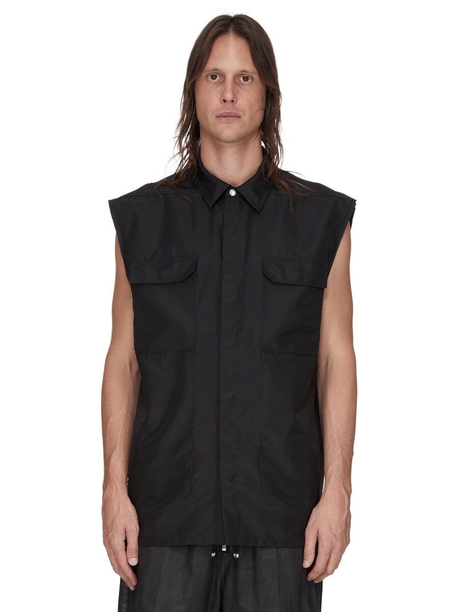 【美品】  Rick Owens / リックオウエンス | 2024SS | LIDO Sleeveless Jumbo Outer Shirt スリーブレス ジャンボ アウターシャツ | 40 | ボルドー | レディース RICK OWENS JUMBO SLEEVELESS OUTERSHIRT BLACK – SUUS