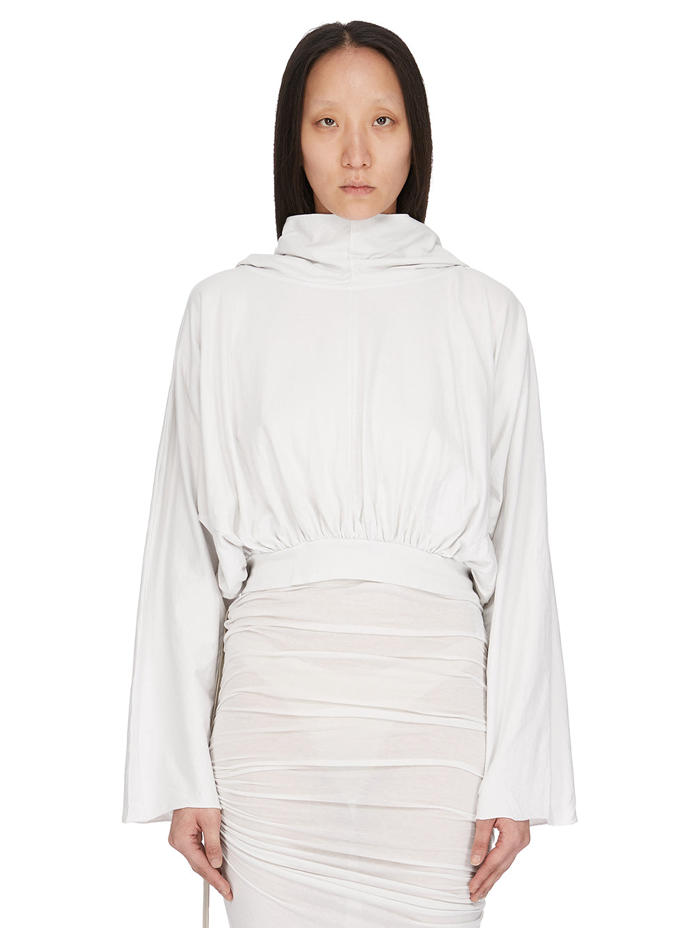 【セール】Rick Owensショート丈フード付きクロップドパーカー CROPPED HOODED TOP| RICK OWENS