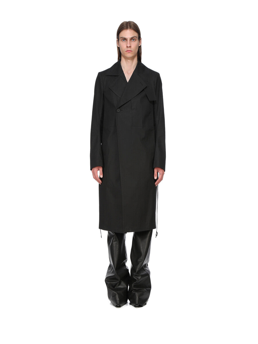 Rick Owens SEALED TRENCH 黒　48 フード付き MASTODON TRENCH| RICK OWENS