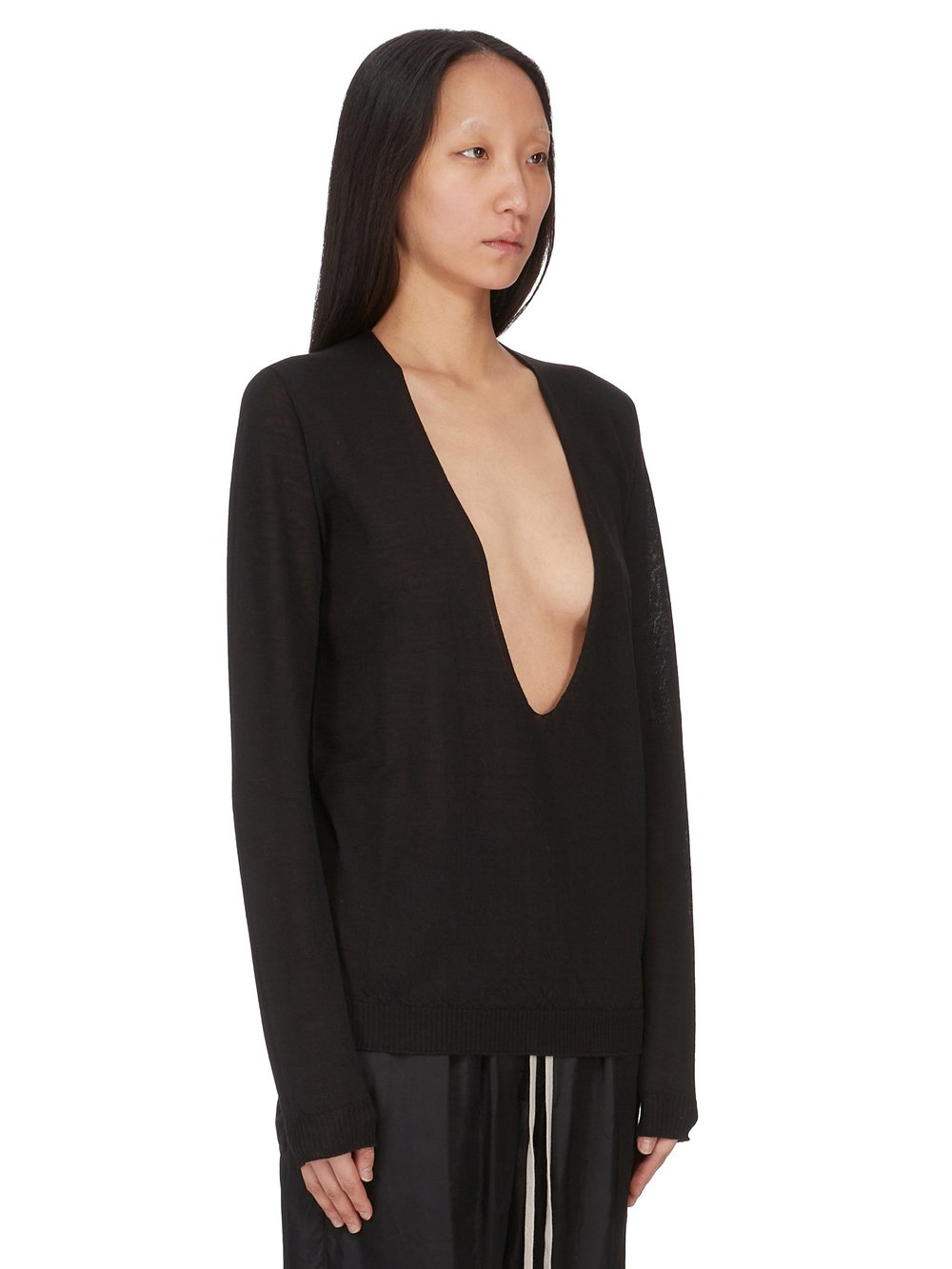 RickOwens★VNECK CARDIGAN★XS★RU20S7631WSB EXTREME V NECK PULL| RICK OWENS
