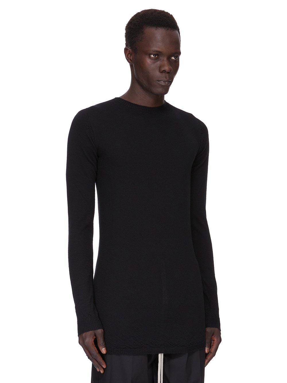 カットソー(長袖+七分) Rick Owens - RICK OWENS BIKER LEVEL ROUNDNECK BIKER LEVEL ROUND NECK| RICK OWENS