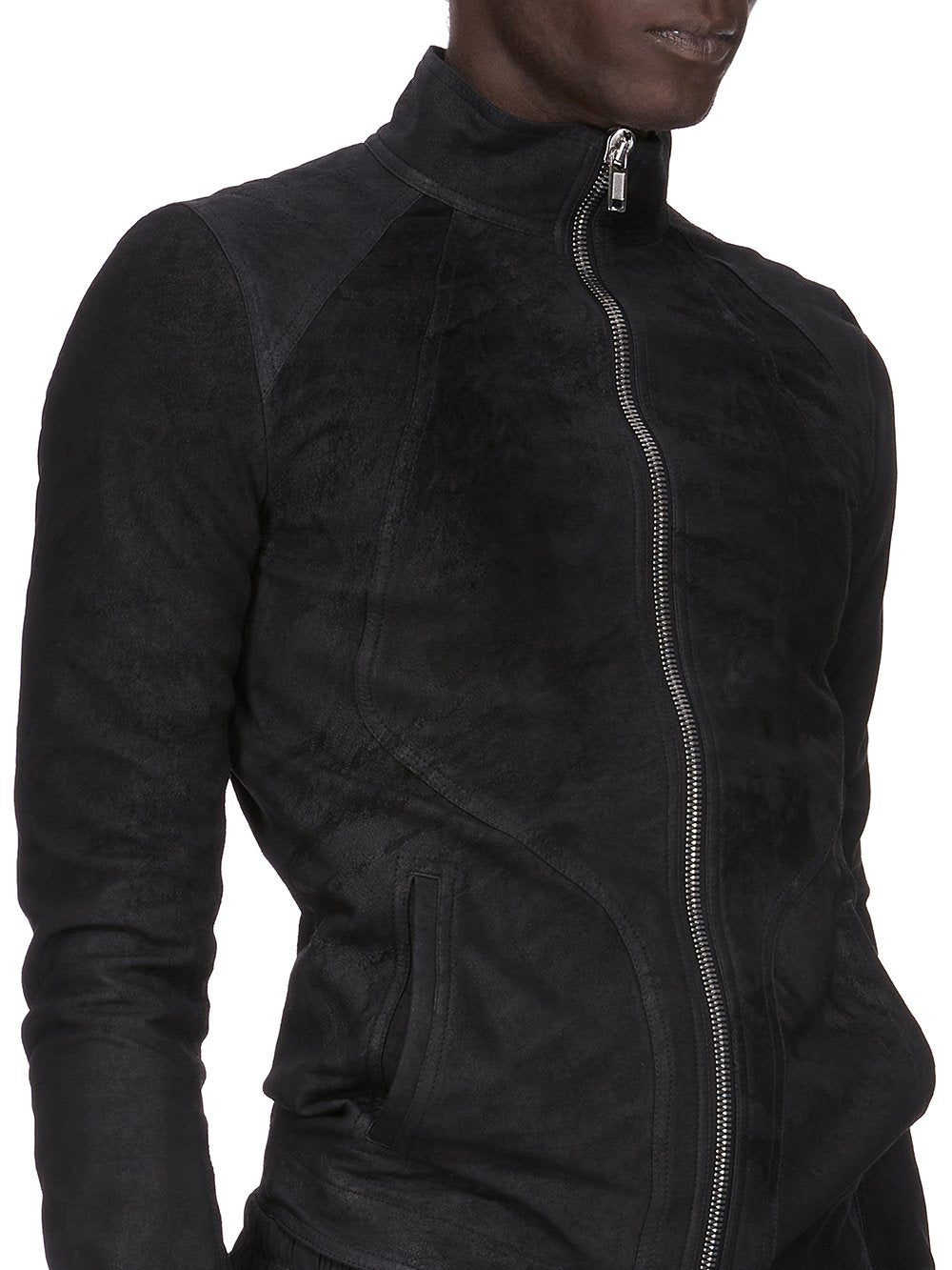 Rick Owens インターシャ　intarsia 46 NEW Rick Owens Intarsia High Neck Leather Jacket FW11 Motocycle