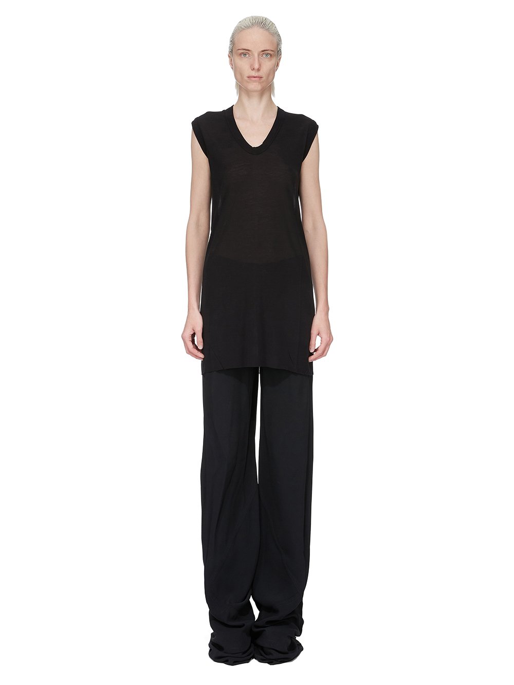 V NECK SLEEVELESS T| RICK OWENS