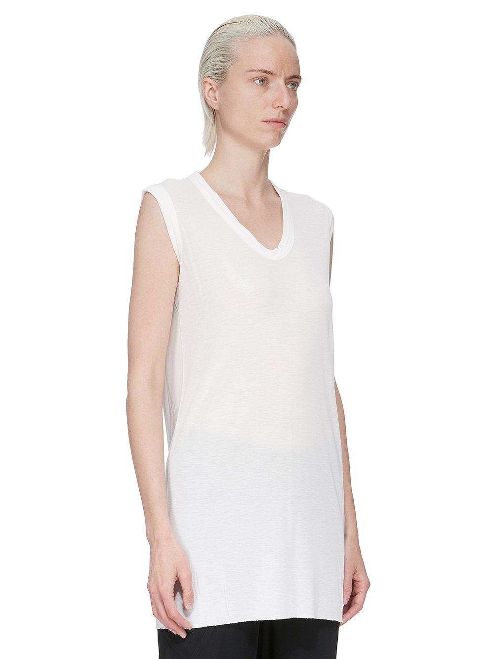 V NECK SLEEVELESS T| RICK OWENS