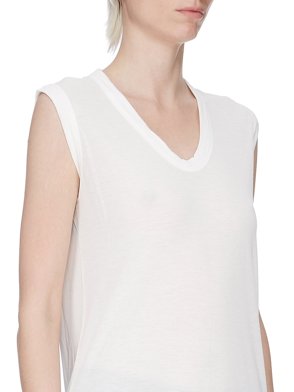 V NECK SLEEVELESS T| RICK OWENS