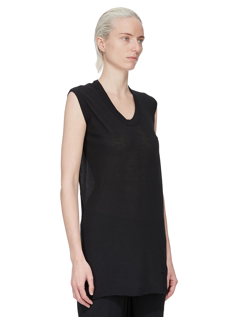 V NECK SLEEVELESS T| RICK OWENS