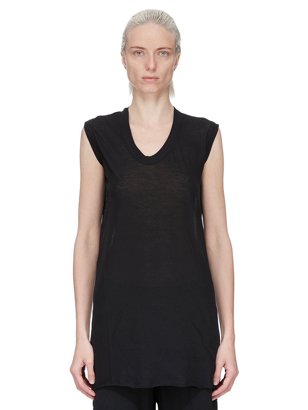 V NECK SLEEVELESS T| RICK OWENS