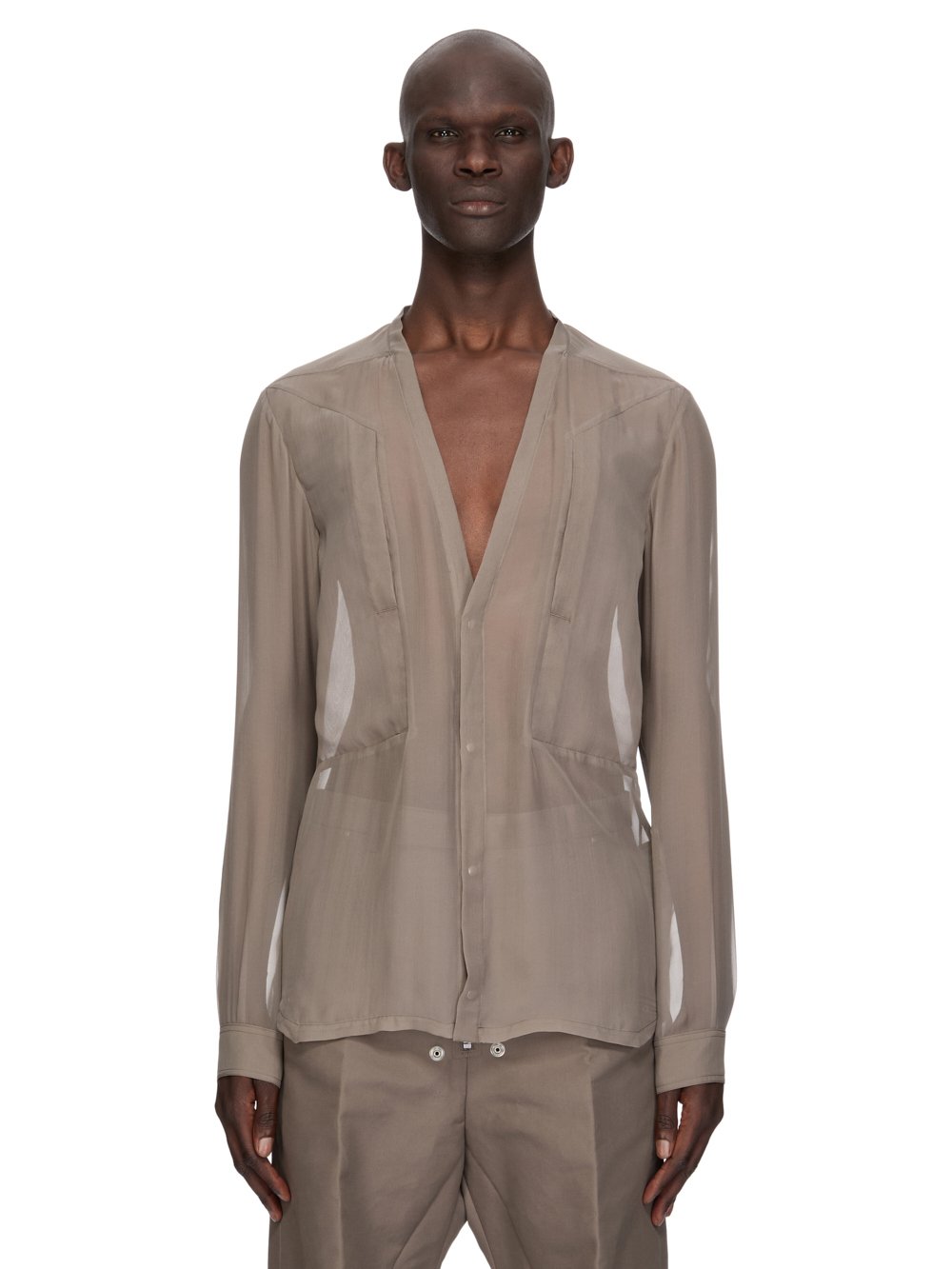 Rick Owens 22SS FOGPOCKET 羊革 レザー ラリーシャツ Rick Owens Black Larry Fogpocket Shirt Rick Owens