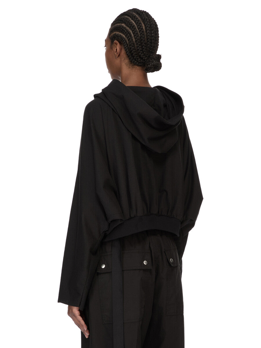 【セール】Rick Owensショート丈フード付きクロップドパーカー CROPPED HOODED TOP| RICK OWENS