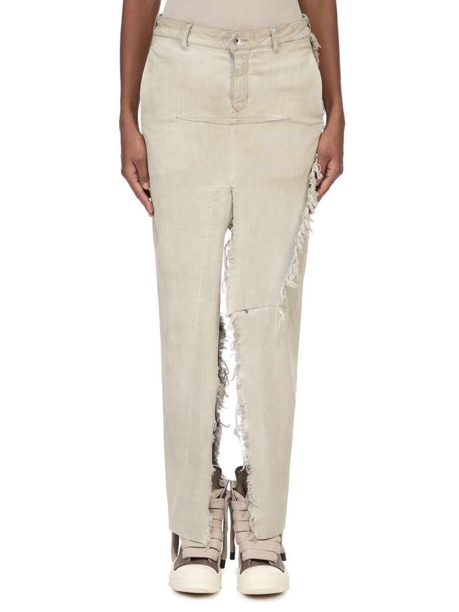DENIM SLICED SKIRT| RICK OWENS