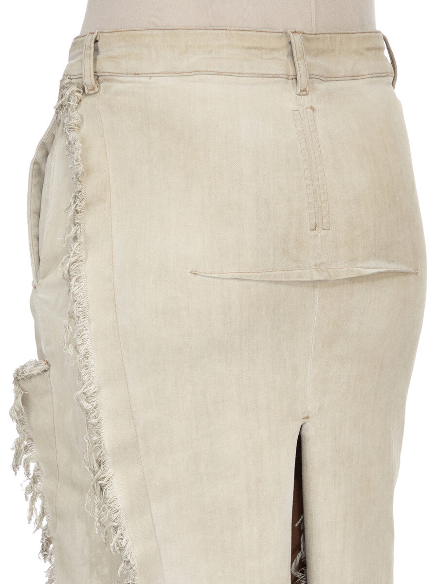 DENIM SLICED SKIRT| RICK OWENS
