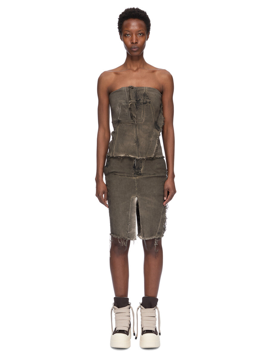 DS02F6342_SDRKCM_34100 | DENIM SLICED SKIRT