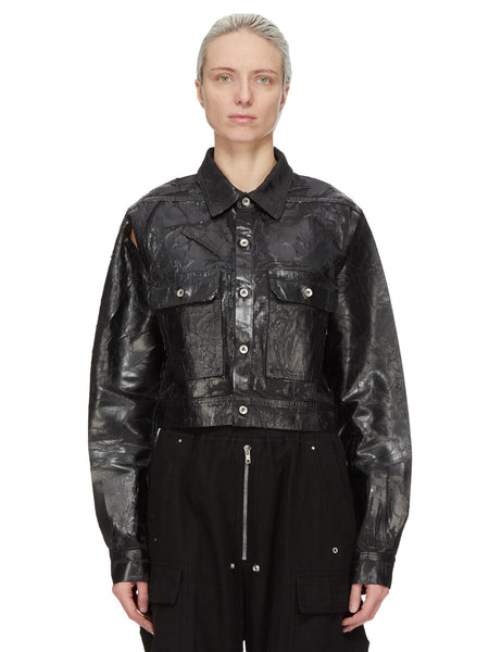 CAPE SLEEVE CROPPED OUTERSHIRT| RICK OWENS
