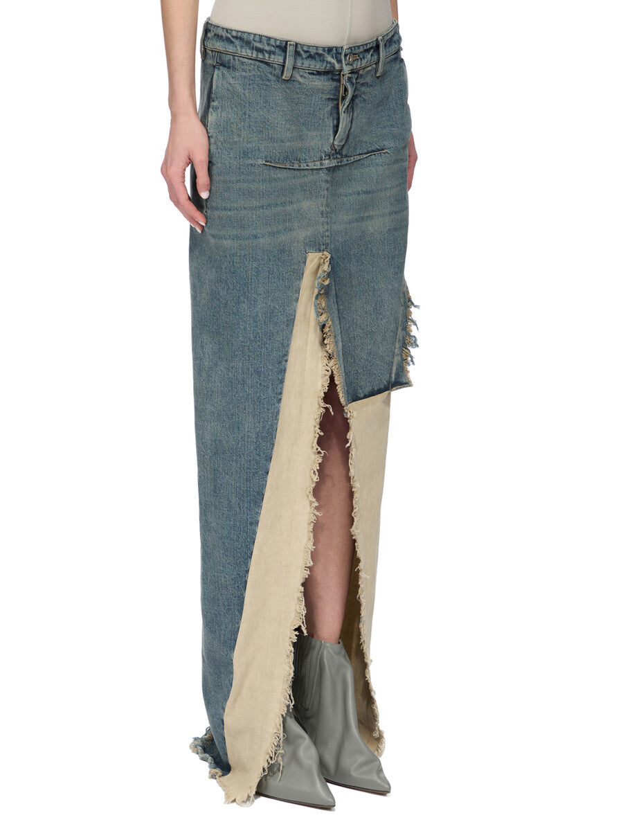 RO02E4393_DW7621_7621 | DENIM SLICED SKIRT