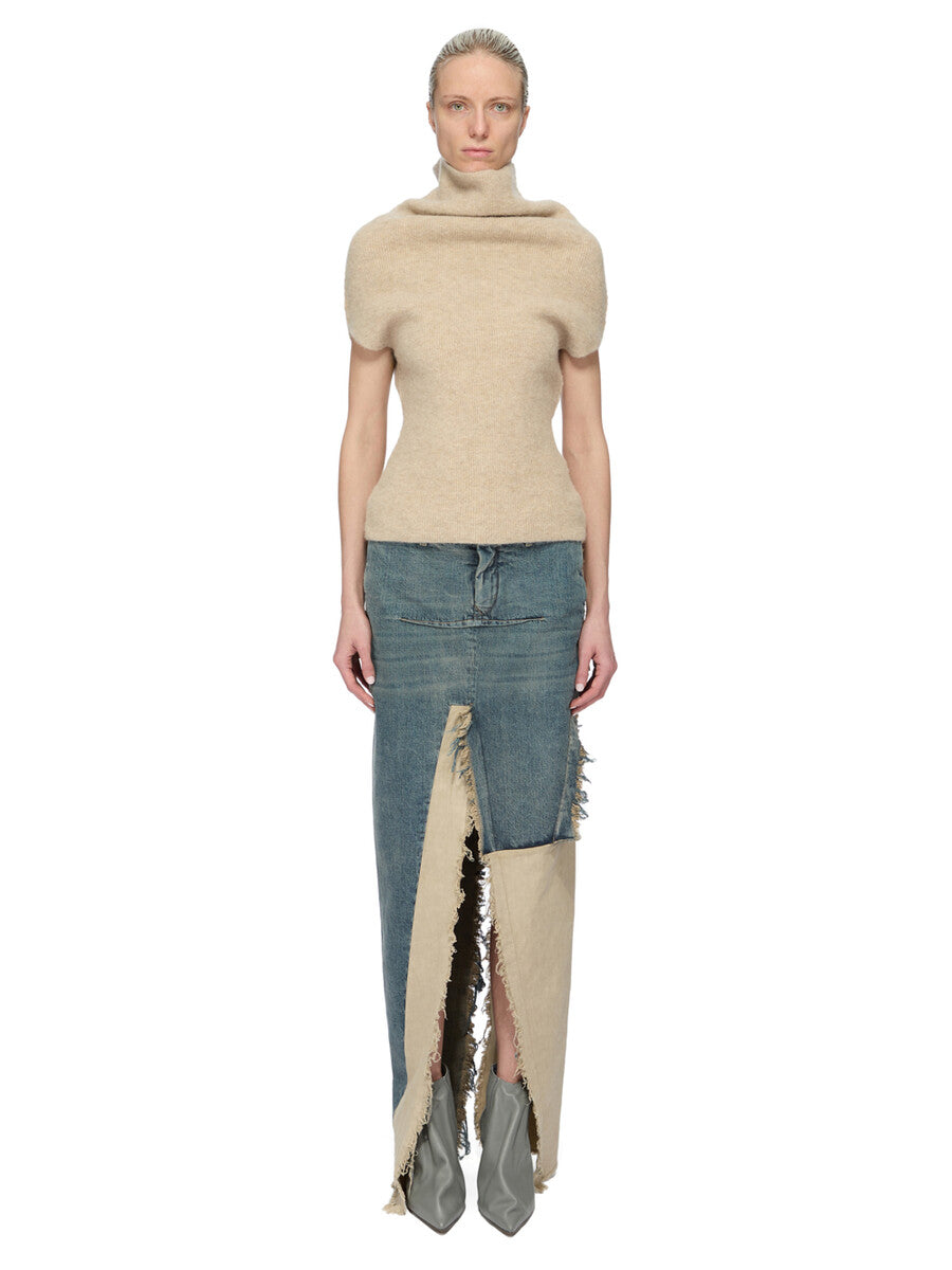 RO02E4393_DW7621_7621 | DENIM SLICED SKIRT