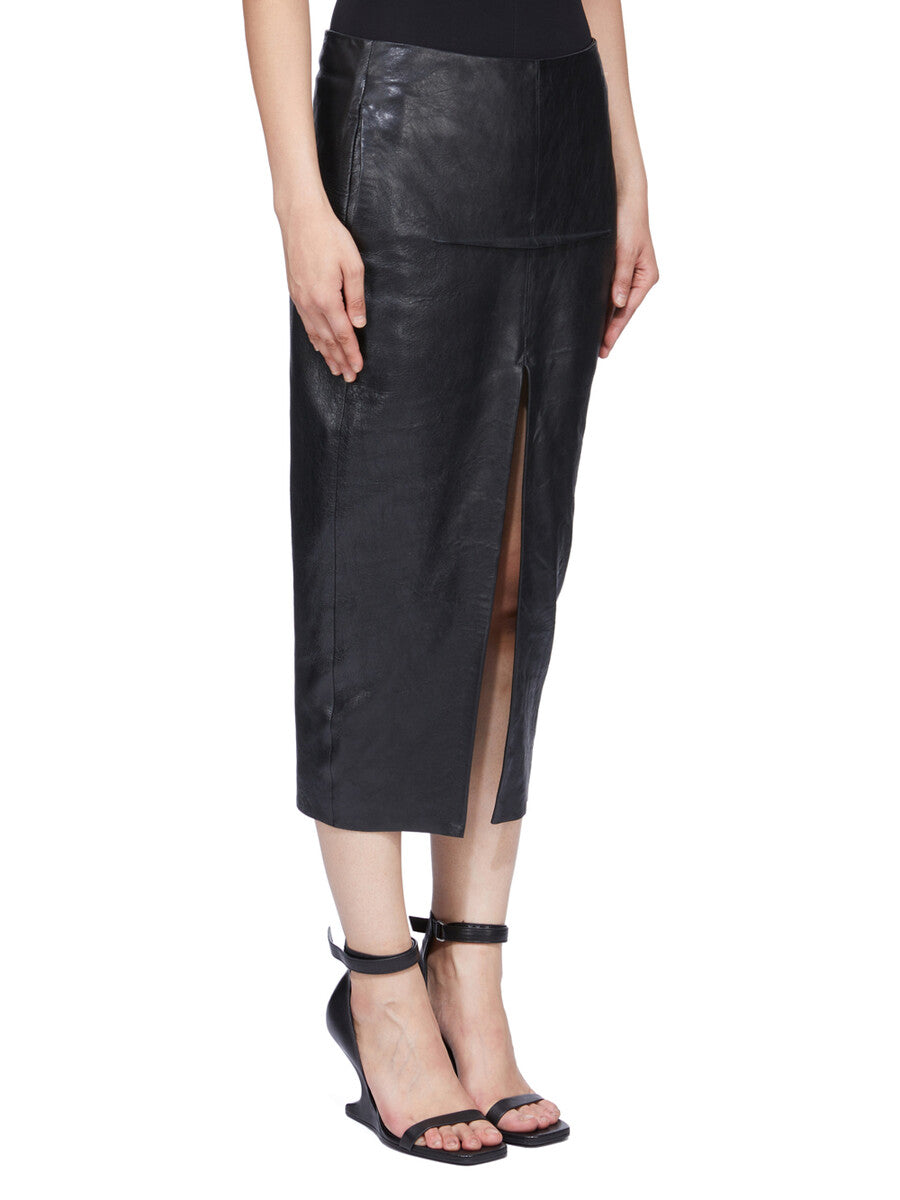 RP01F6385_LBE_09 | CALF SLICED SKIRT