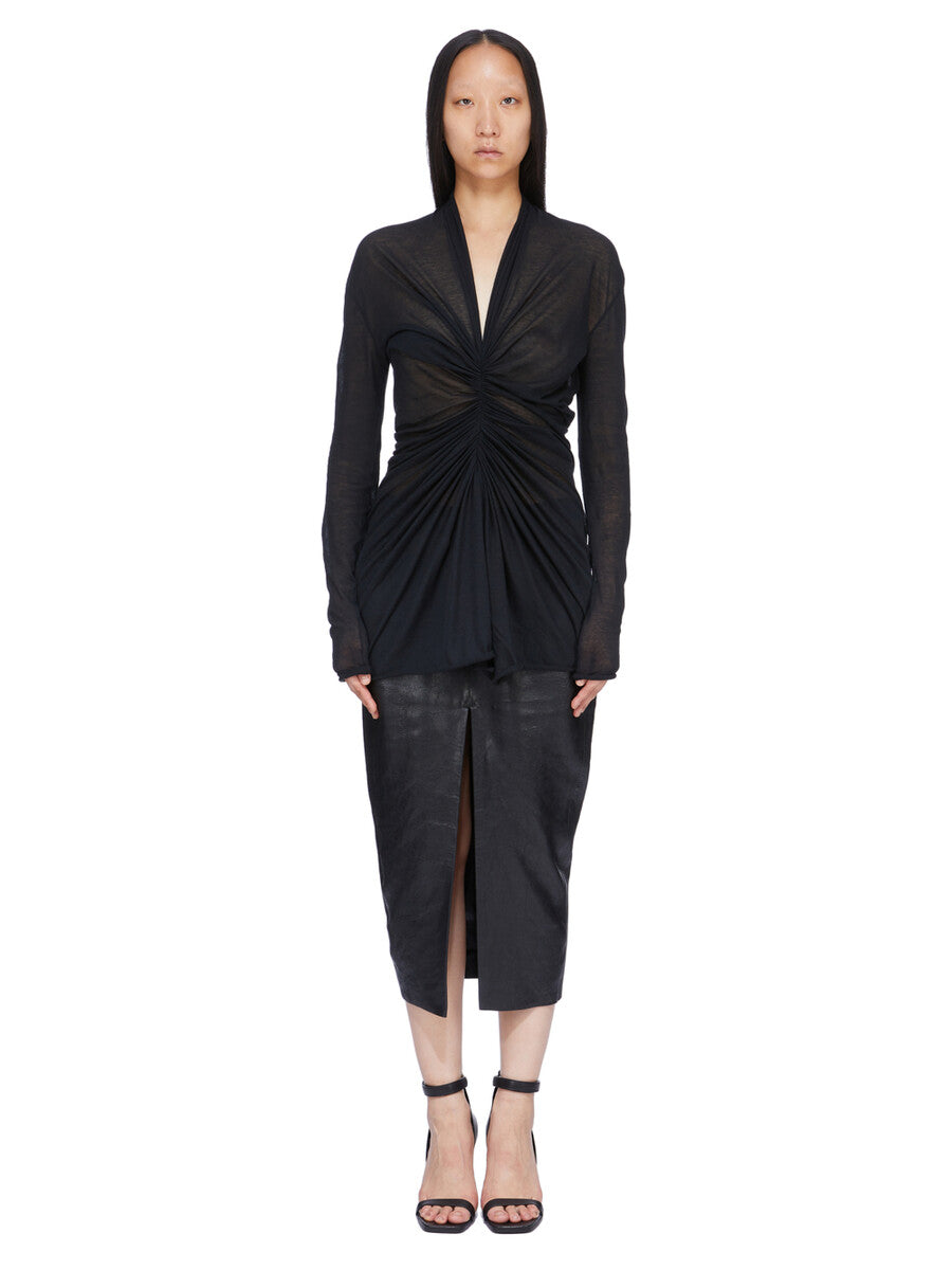 RP01F6385_LBE_09 | CALF SLICED SKIRT