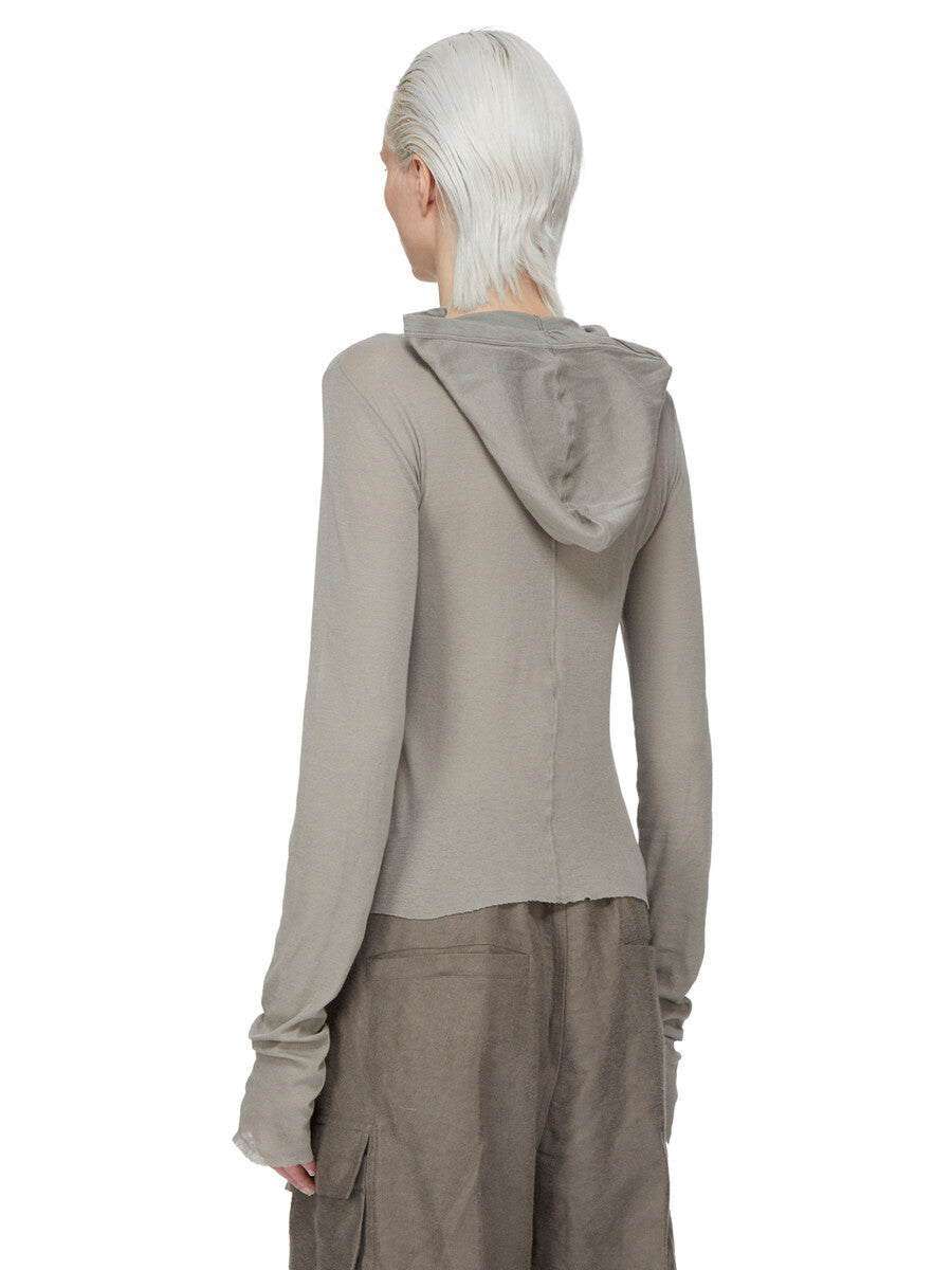 Rick Owens トップス CROPPED HOODED RIB LS T| RICK OWENS