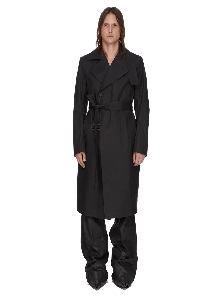Rick Owens SEALED TRENCH 黒　48 フード付き Rick Owens SEALED TRENCH 黒 48 フード付き 【公式通販】