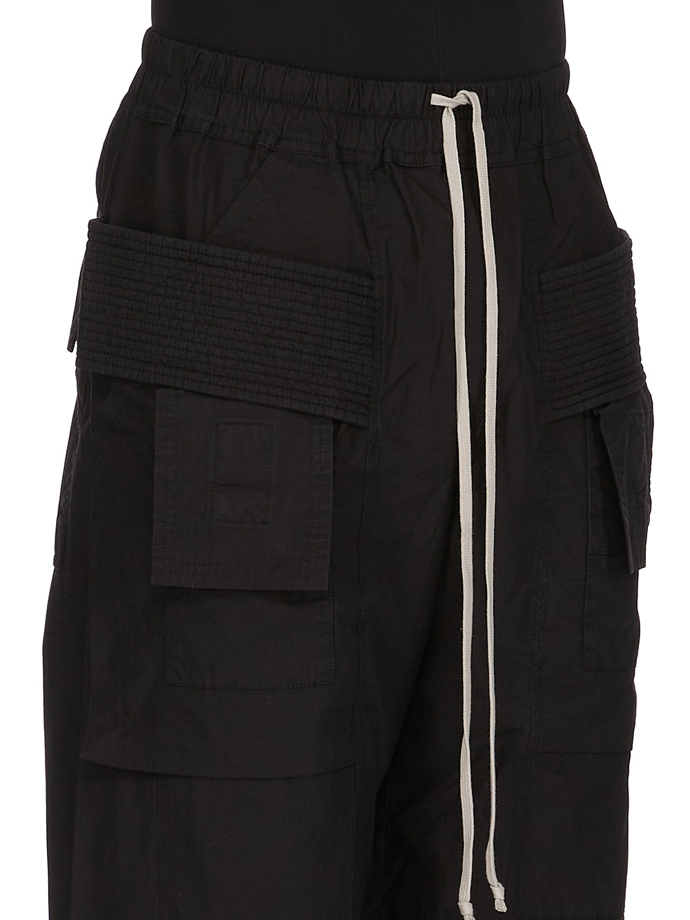 パンツ Rick Owens CREATCH CARGO DRAWSTRING M FW21 Rick Owens “Gethsemane” Black Waxed Creatch Cargo Pants